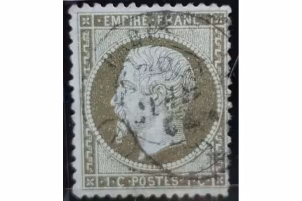 Známka Francie, 1 C, Mi.18c#, zoubkování: 14:131/2