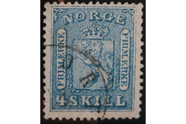 Známka Norsko, 4 skilling, Mi.8# 