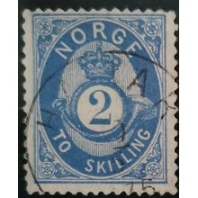 Známka Norsko, 2 skilling, Mi.17a# 