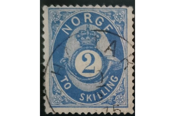 Selo Noruega, 2 skilling, Mi.17a, Usado/# 