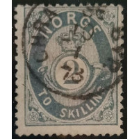 Známka Norsko, 2 skilling, Mi.17b# 