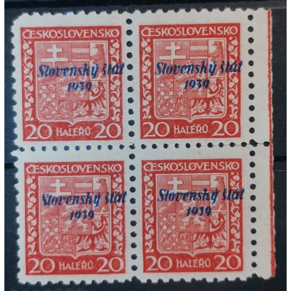 Quadra Estado Eslovaco, 20H, Mi.4, MNH** 