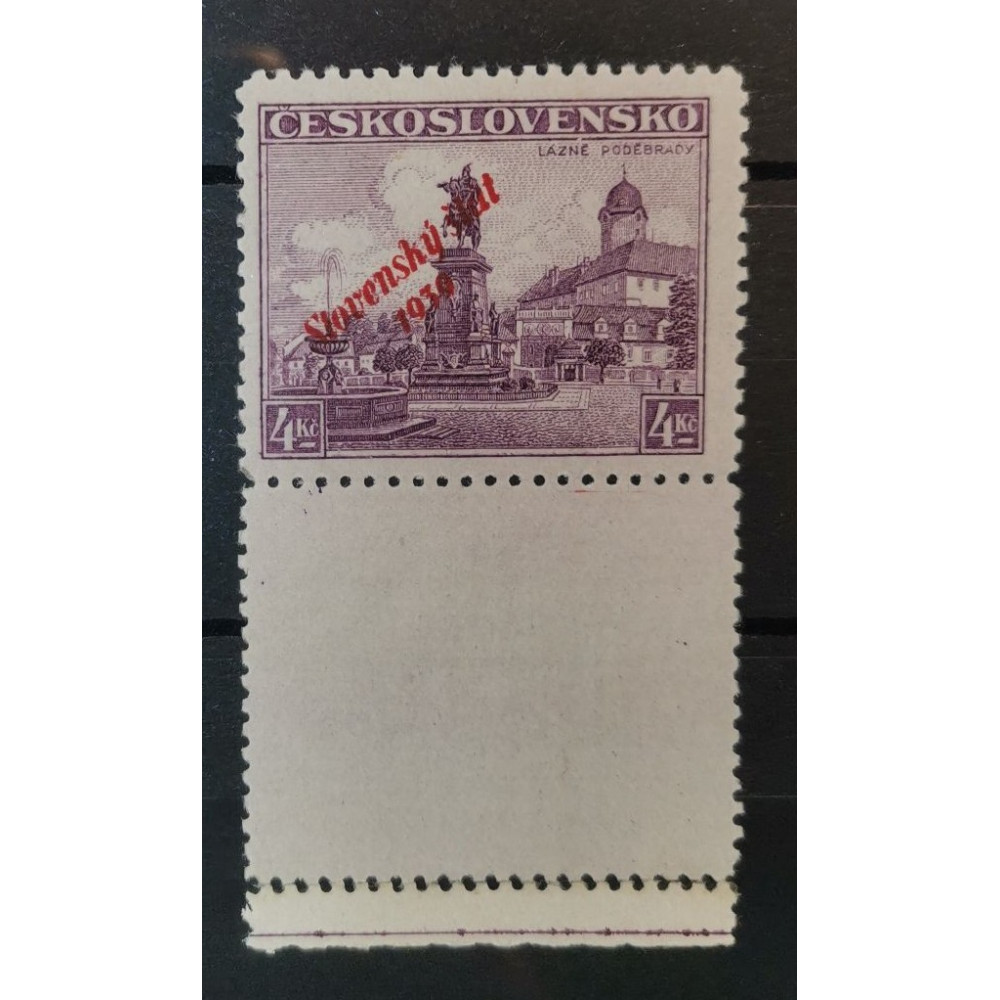 Sello con viñetas Estado Eslovaco, 4Kc, Mi.20, MNH** 