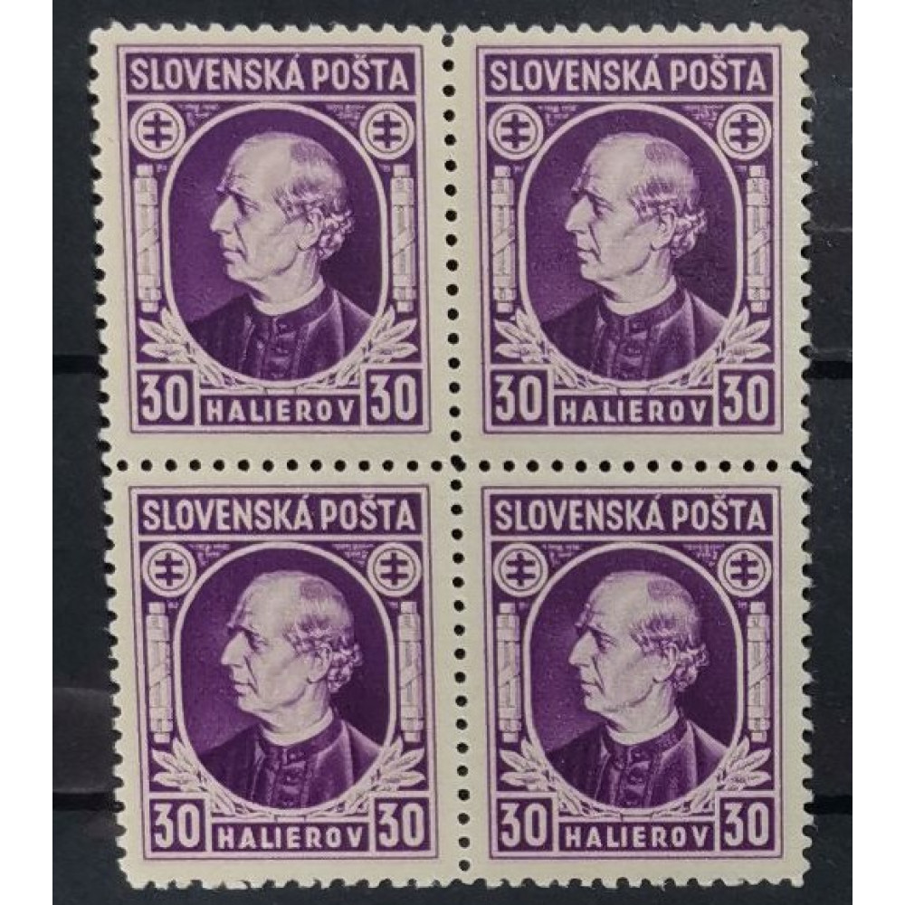 Viererblock Slowakischer Staat, 30H, Mi.38, MNH** 