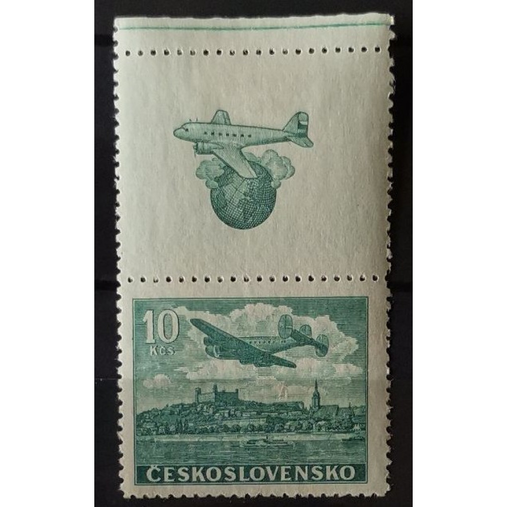 Známka s kupóny ČSR, 10 Kčs, Pof.L20KH* 