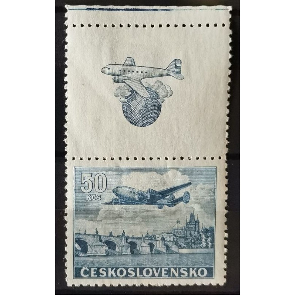 Známka s kupóny ČSR, 50 Kčs, Pof.L24KH** 