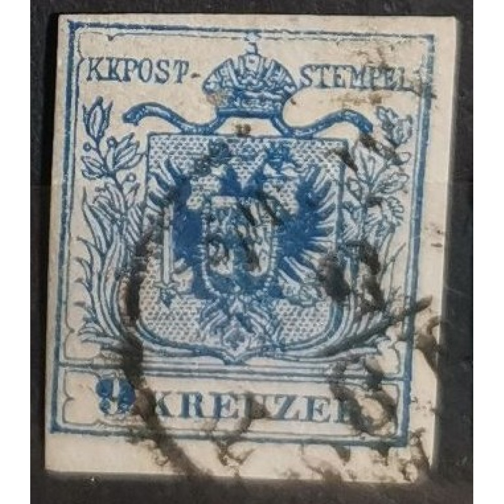 Sello Austria, 9Kr, Mi.5Y, Usado/# 