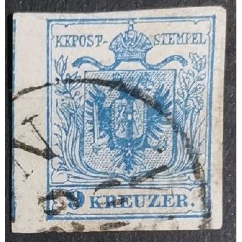 Sello Austria, 9Kr, Mi.5Y, Usado/# 