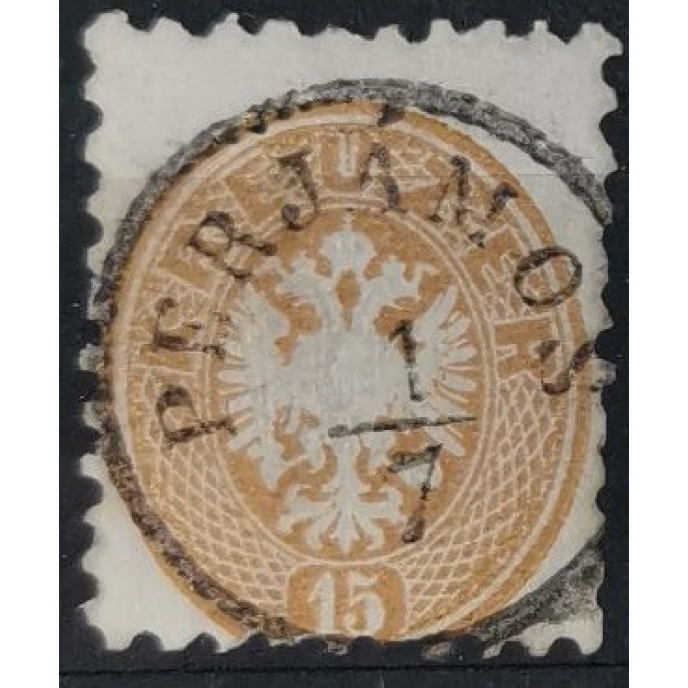 Sello Austria, 15Kr, Mi.34, Usado/# 