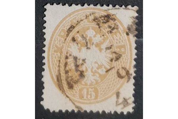 Známka Rakousko, 15Kr, Mi.28#, zoubkování: 14