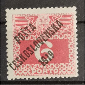 Známka ČSR PČ 1919, 6h, Pof.67** 