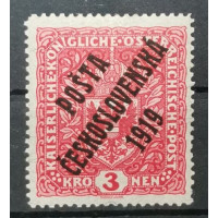 Stamp Czechoslovakia PČ 1919, 3K, Mi.56, MH* 