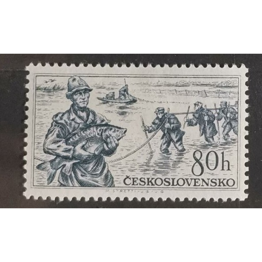 Sello Checoslovaquia, 80h, Mi.986, MH* 