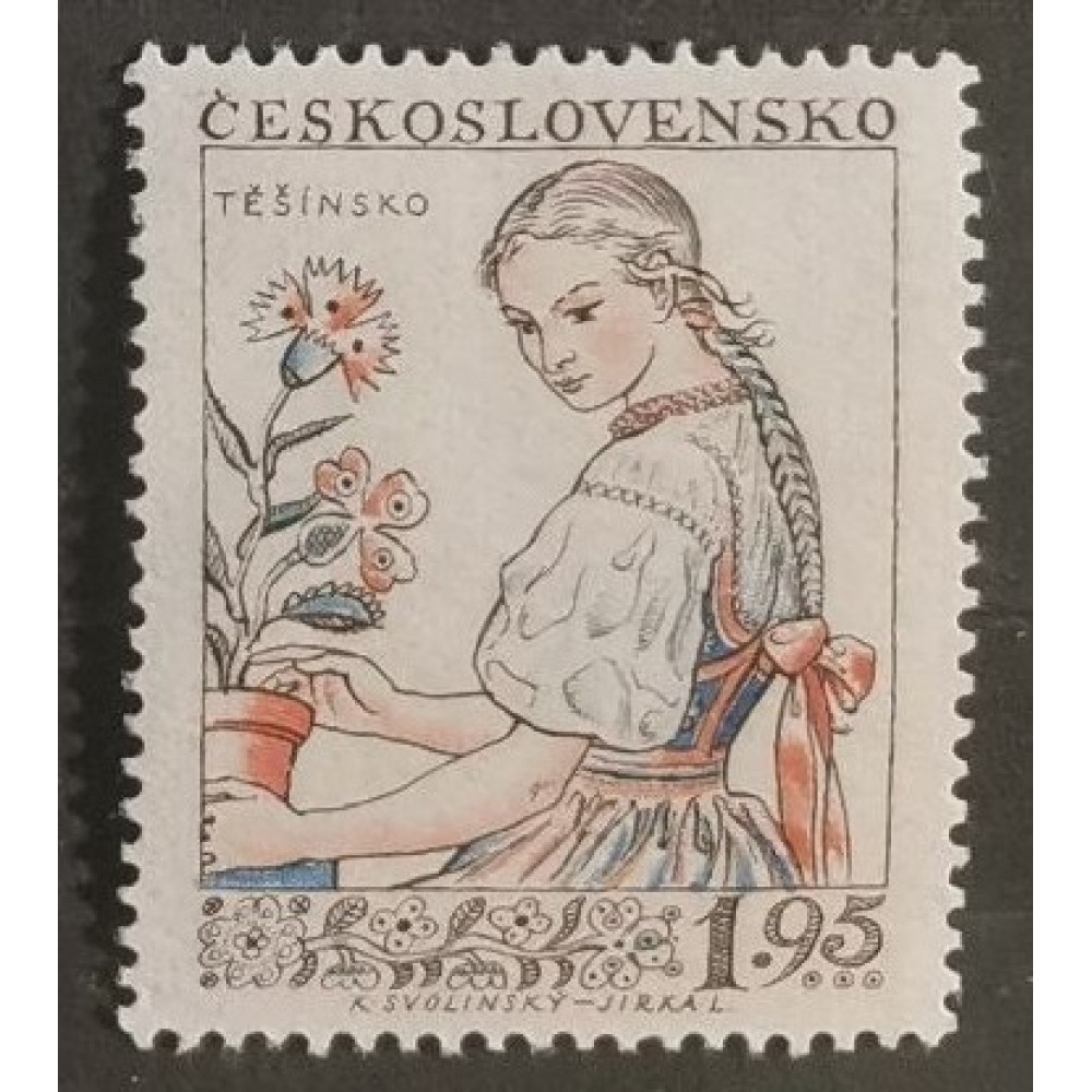 Briefmarke Tschechoslowakie, 1,95Kčs, Mi.1054, MH* 