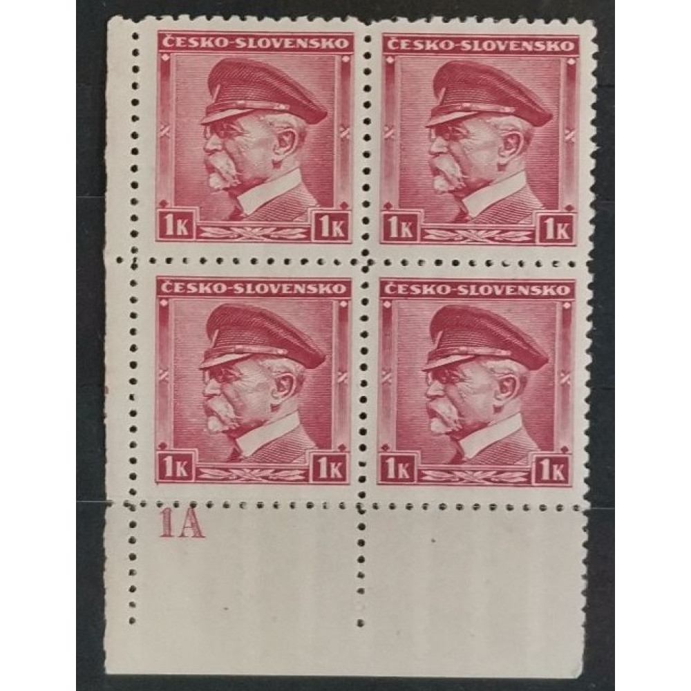 Viererblock Tschechoslowakie, 1 K, Mi.406, MNH** 