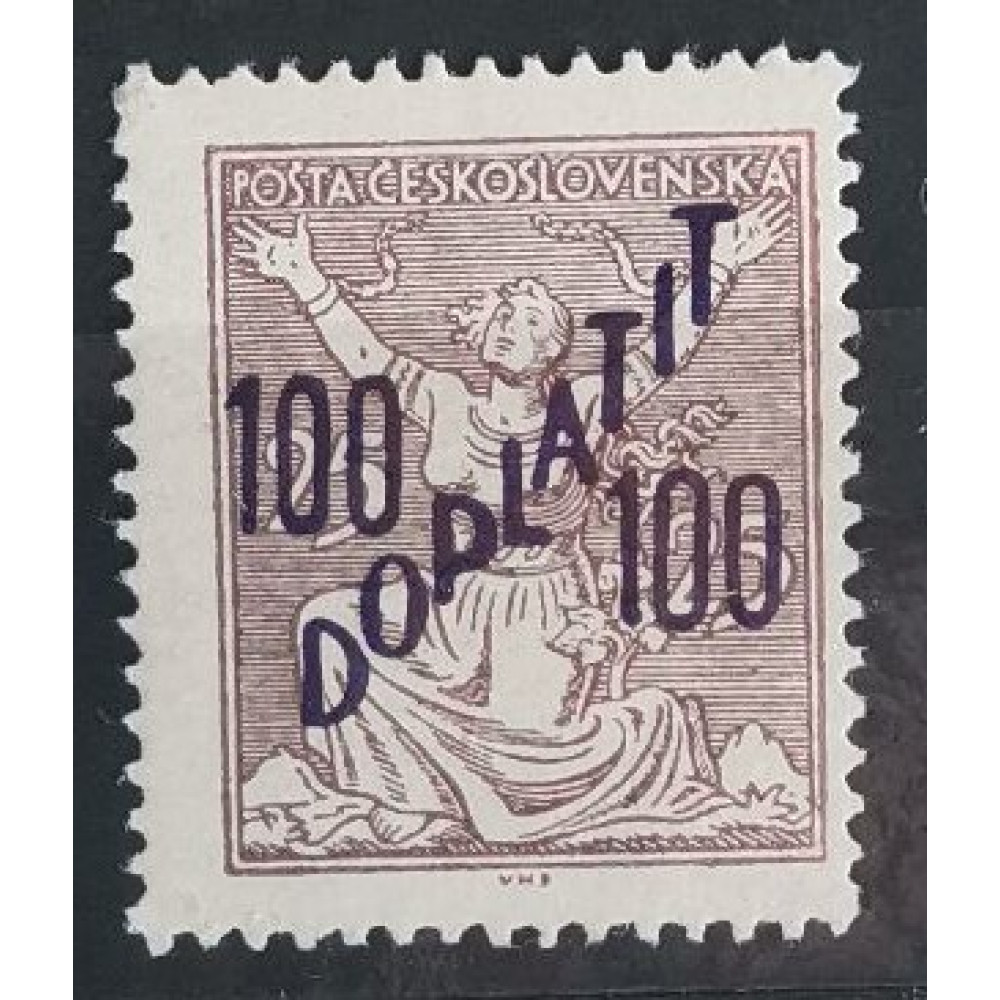Stamp Czechoslovakia, 100/25h, Mi.53, MH* 