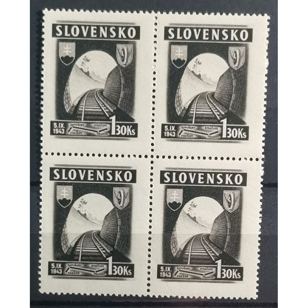 Bloque de cuatro Estado Eslovaco, 1.30Ks, Mi.126, MNH** 