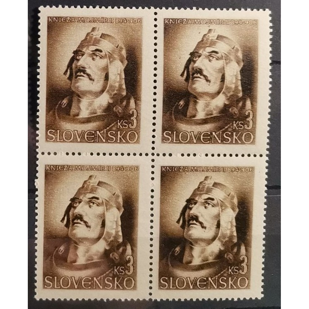 Bloque de cuatro Estado Eslovaco, 3 Ks, Mi.139, MNH** 