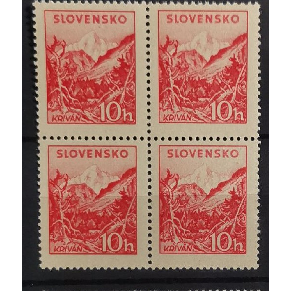 Bloque de cuatro Estado Eslovaco, 10H, Mi.142, MNH** 