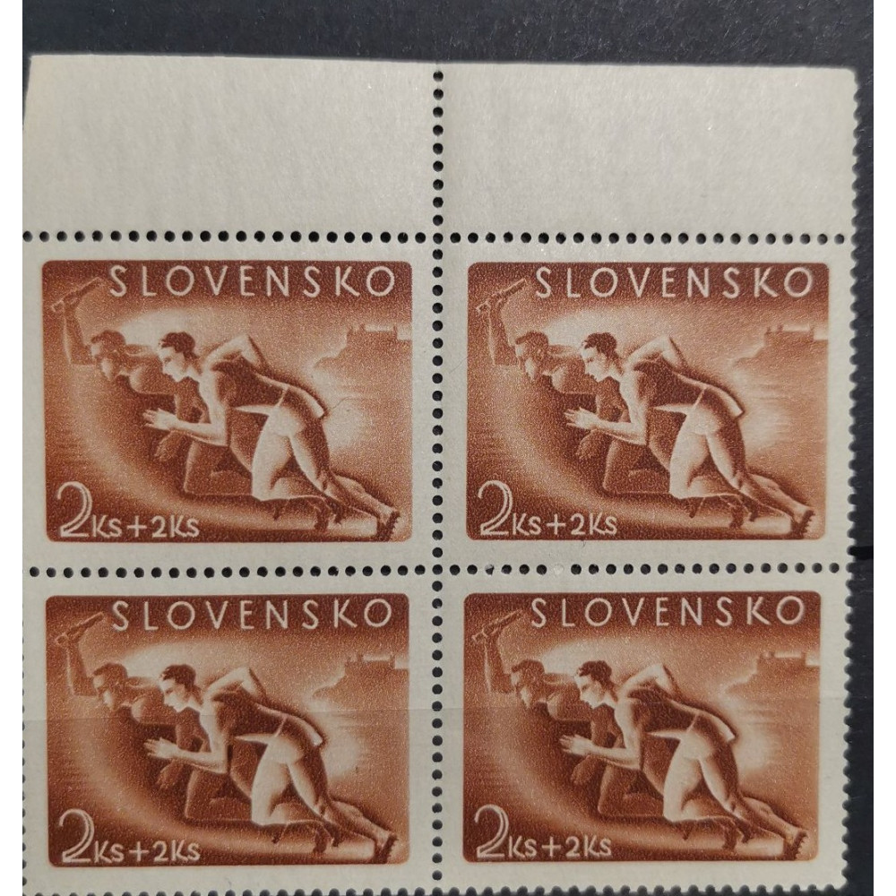 Bloque de cuatro Estado Eslovaco, 2+2 Ks, Mi.150, MNH** 