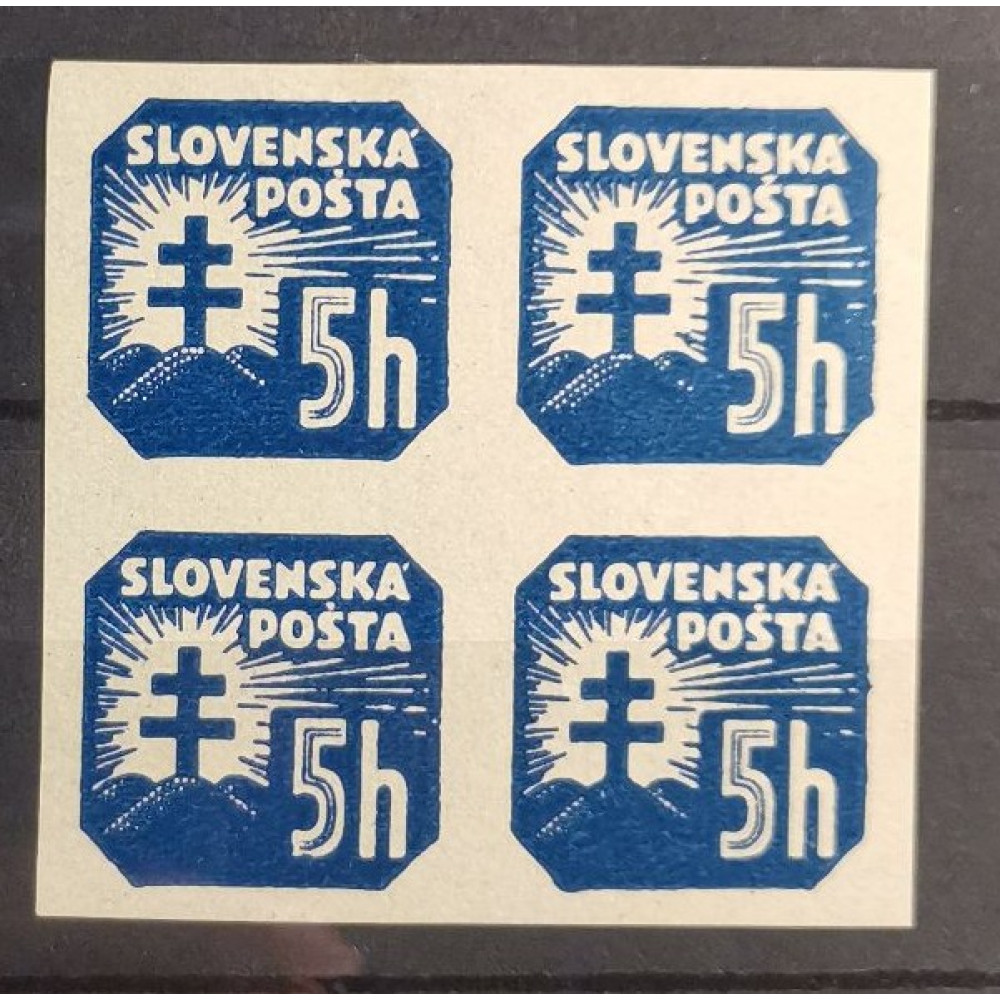 Bloque de cuatro Estado Eslovaco, 5H, Mi.55Y, MNH** 