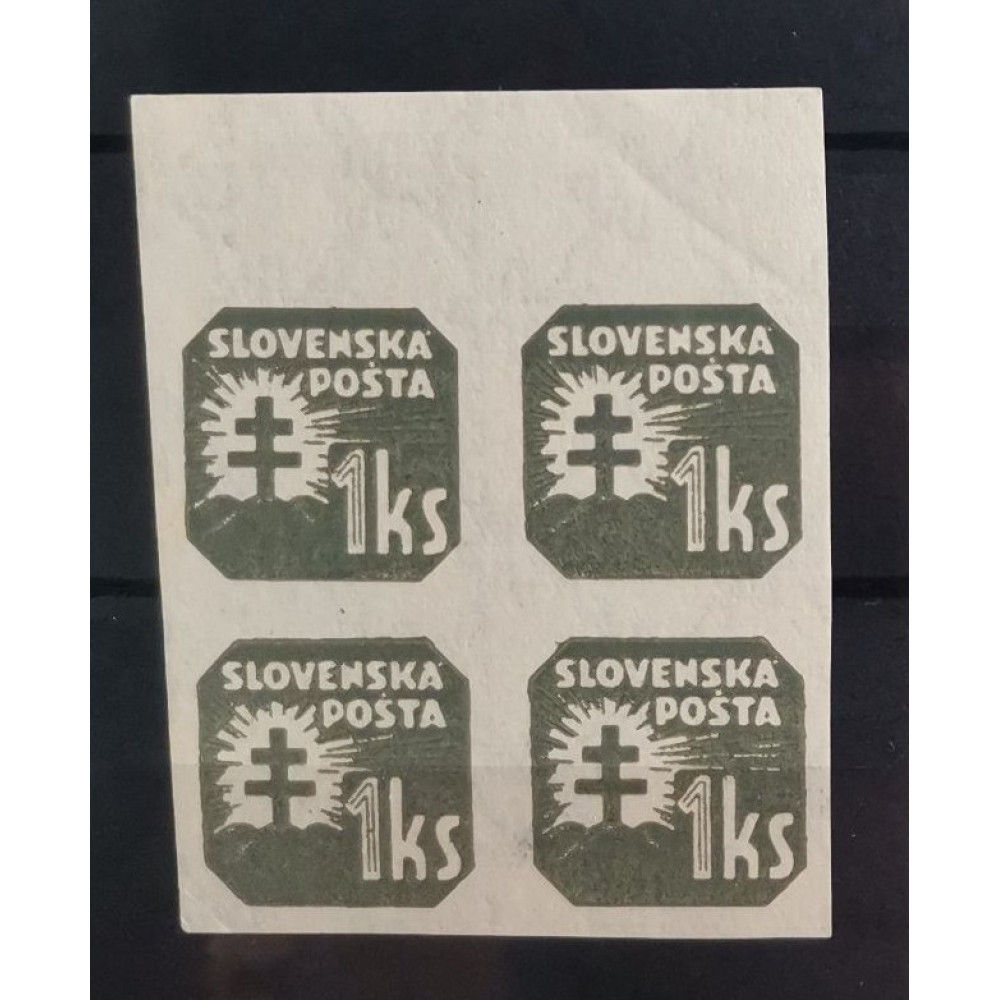 Bloque de cuatro Estado Eslovaco, 1Ks, Mi.65Y, MNH** 
