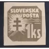 Stamp Slovak state, 1Ks, Mi.65X, MH* 