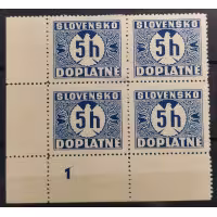 Stamps with plate numbers Slovak state, Mi.D1X, MH* 