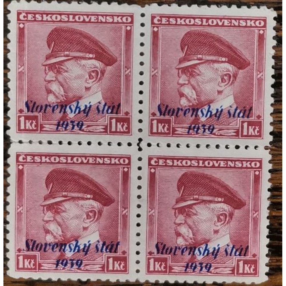 Bloque de cuatro Estado Eslovaco, 1Kc, Mi.12, MNH** 