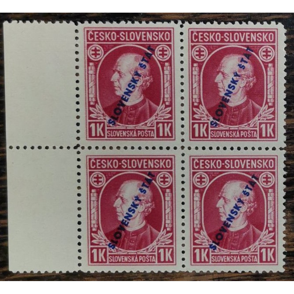 Bloque de cuatro Estado Eslovaco, Mi.24A, MNH** 