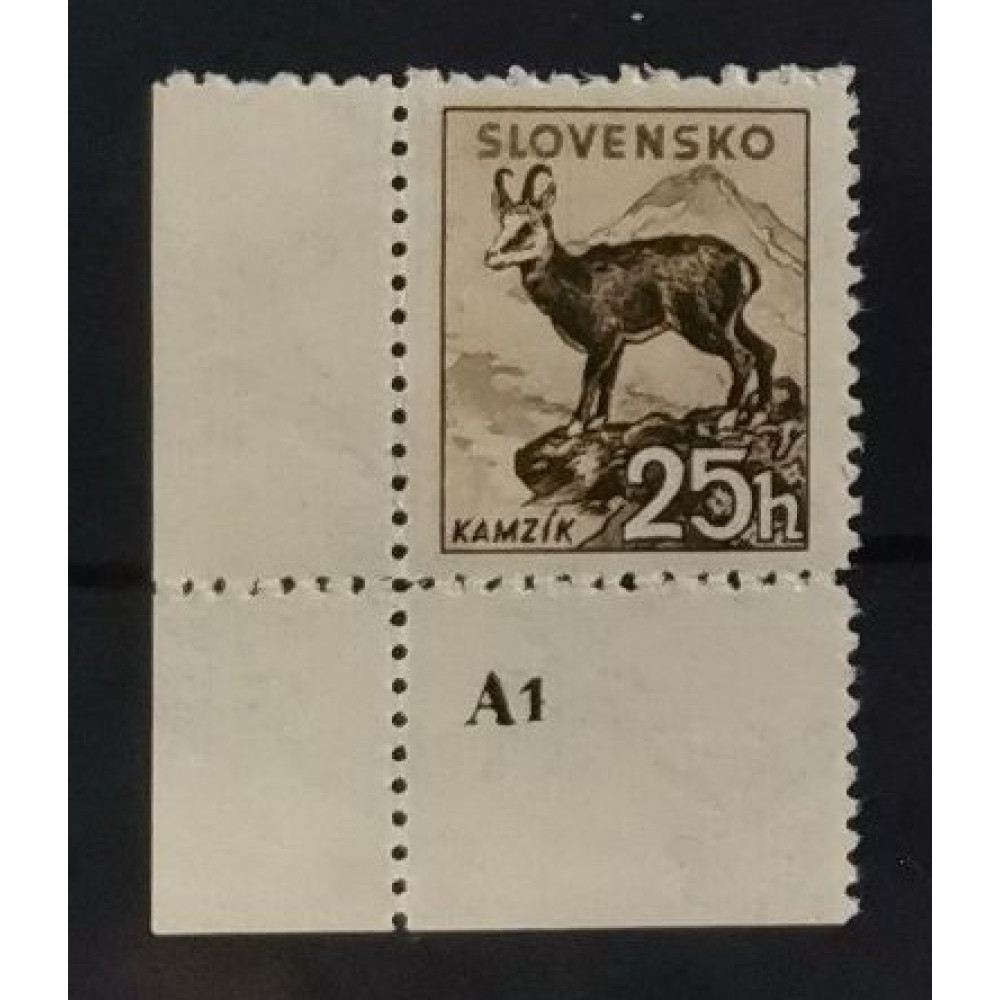Selo com número de chapa Estado Eslovaco, 25H, Mi.74YA, MNH** 