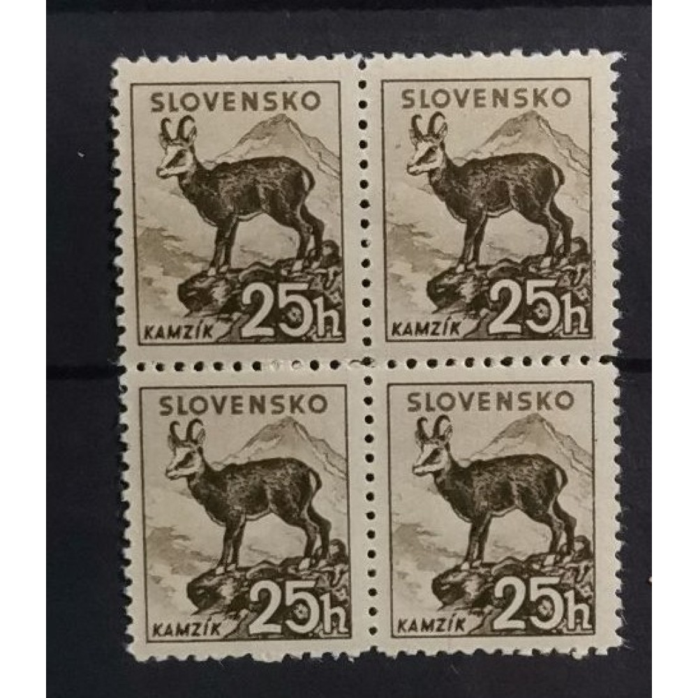 Viererblock Slowakischer Staat, 25H, Mi.74XA, MNH** 