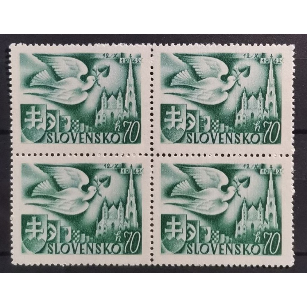 Viererblock Slowakischer Staat, 70H, Mi.102, MNH** 