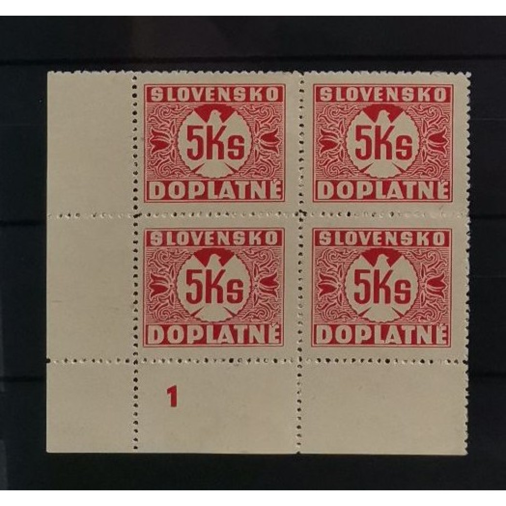 Stamps with plate numbers Slovak state, Mi.DL10X, MH* 