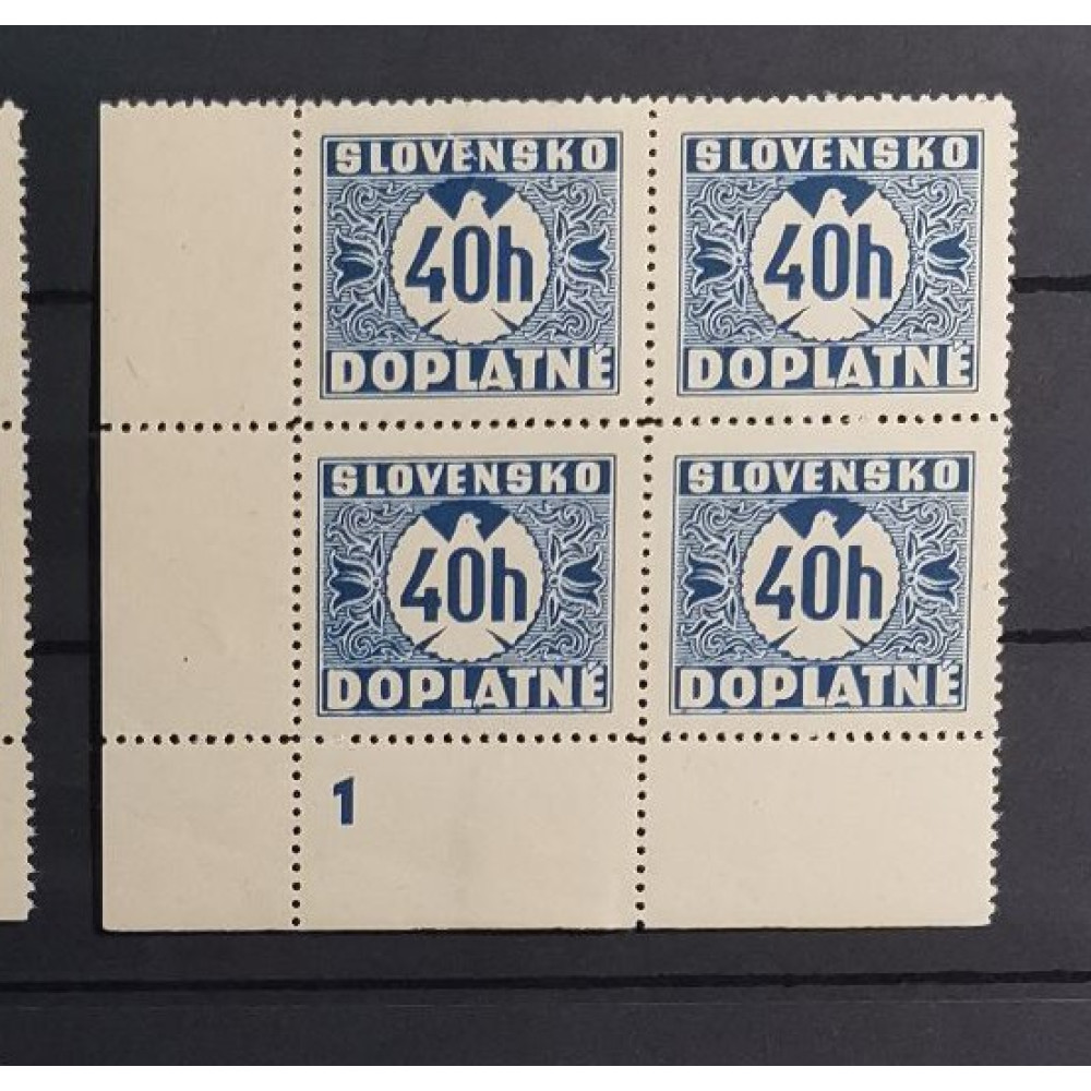 Stamps with plate numbers Slovak state, Mi.DL5X, MH* 