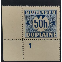 Známky s deskovým číslem Slovenský štát, 50h, Pof.DL6X** 