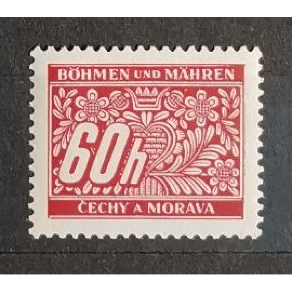 Sello Protectorado de Bohemia y Moravia, 60H, Mi.7 Port., MNH** 