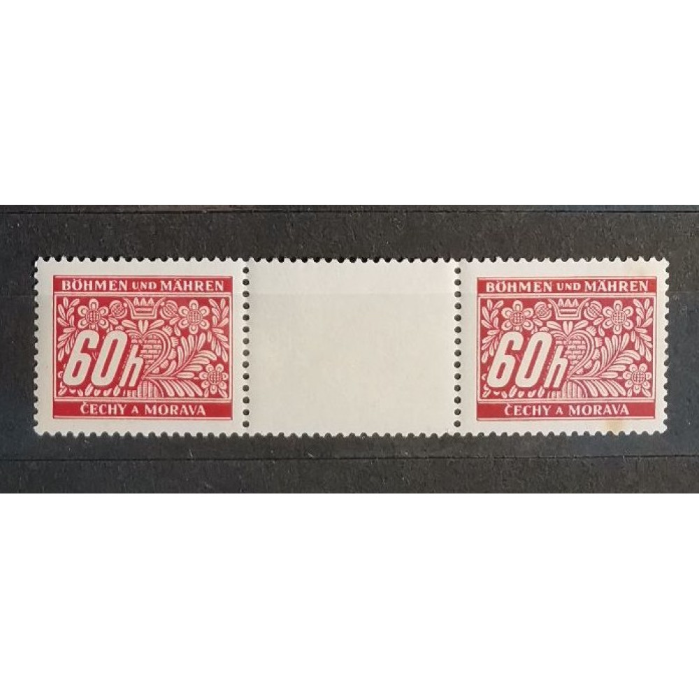 Pareja con interpanel Protectorado de Bohemia y Moravia, 60H, Mi.7 Port., MNH** 