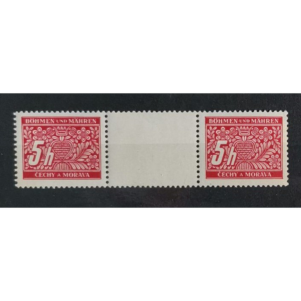 Pareja con interpanel Protectorado de Bohemia y Moravia, 5H, Mi.1 Port., MNH** 