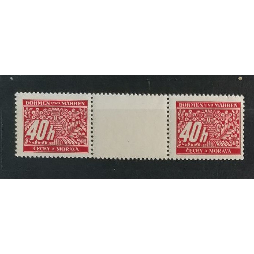 Pareja con interpanel Protectorado de Bohemia y Moravia, 40H, Mi.5 Port., MNH** 