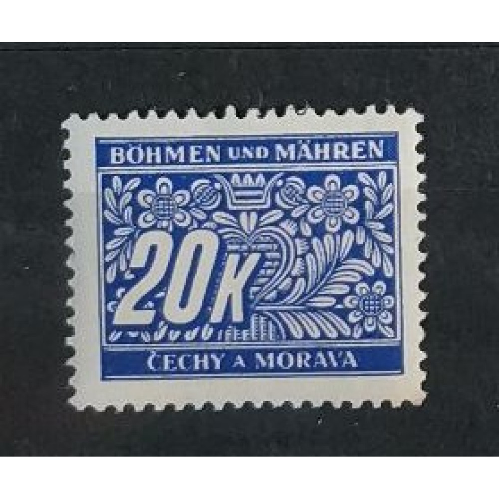 Sello Protectorado de Bohemia y Moravia, 20K, Mi.14 Port., MNH** 