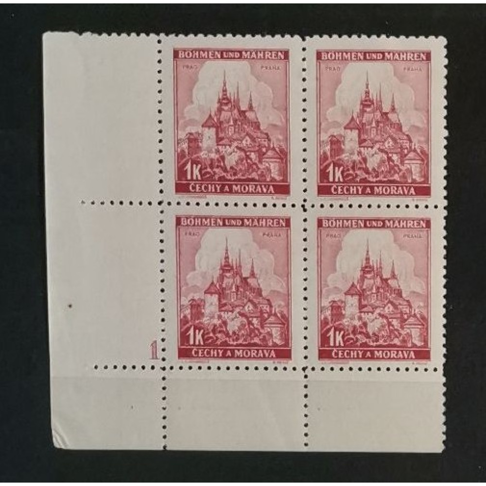Selo com número de chapa Protetorado da Boêmia e Morávia, 1K, Mi.28, MNH** 