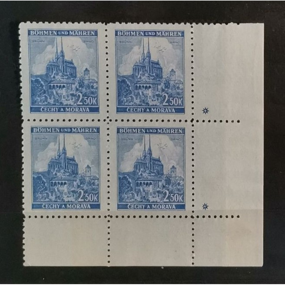 Sello con número de plancha Protectorado de Bohemia y Moravia, Mi., MNH** 