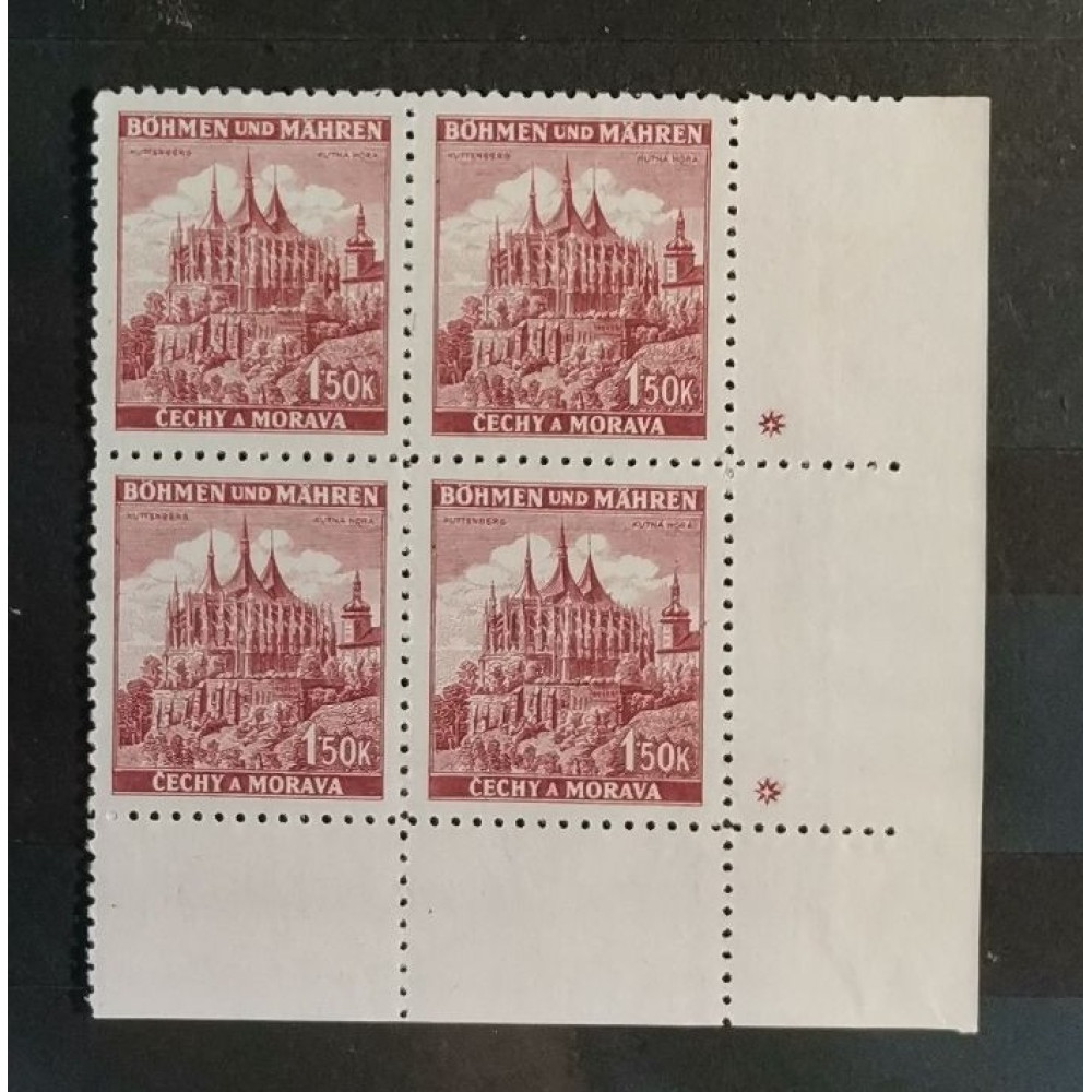 Briefmarken mit Kennzeichen Böhmen und Mähren Protektorat, 1.50K, Mi.69** 