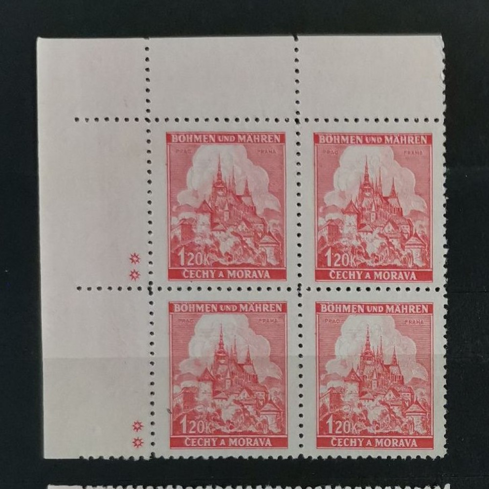 Selo com número de chapa Protetorado da Boêmia e Morávia, 1.20K, Mi.68, MNH** 