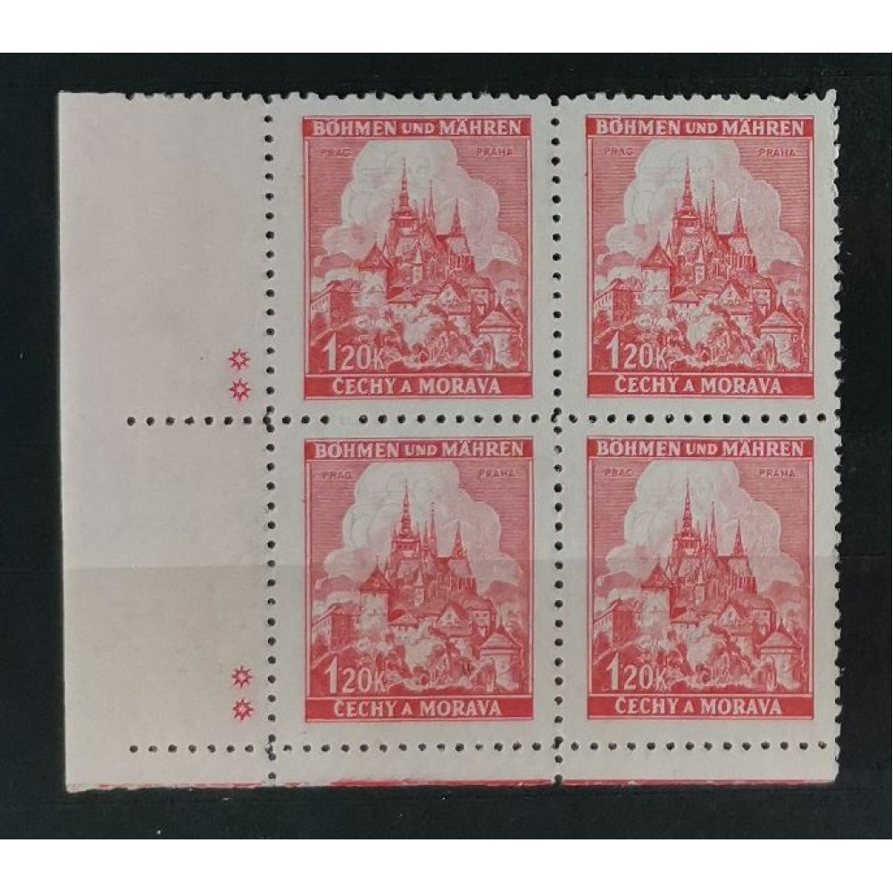 Sello con número de plancha Protectorado de Bohemia y Moravia, 1.20K, Mi.68, MNH** 
