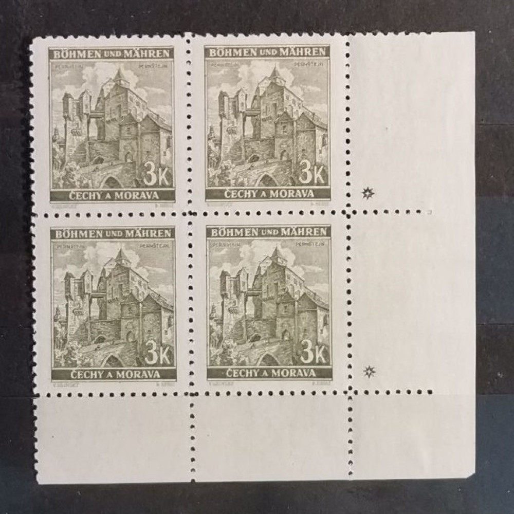 Sello con número de plancha Protectorado de Bohemia y Moravia, Mi., MNH** 