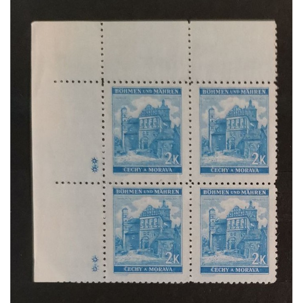 Briefmarken mit Kennzeichen Böhmen und Mähren Protektorat, 2K, Mi.70** 