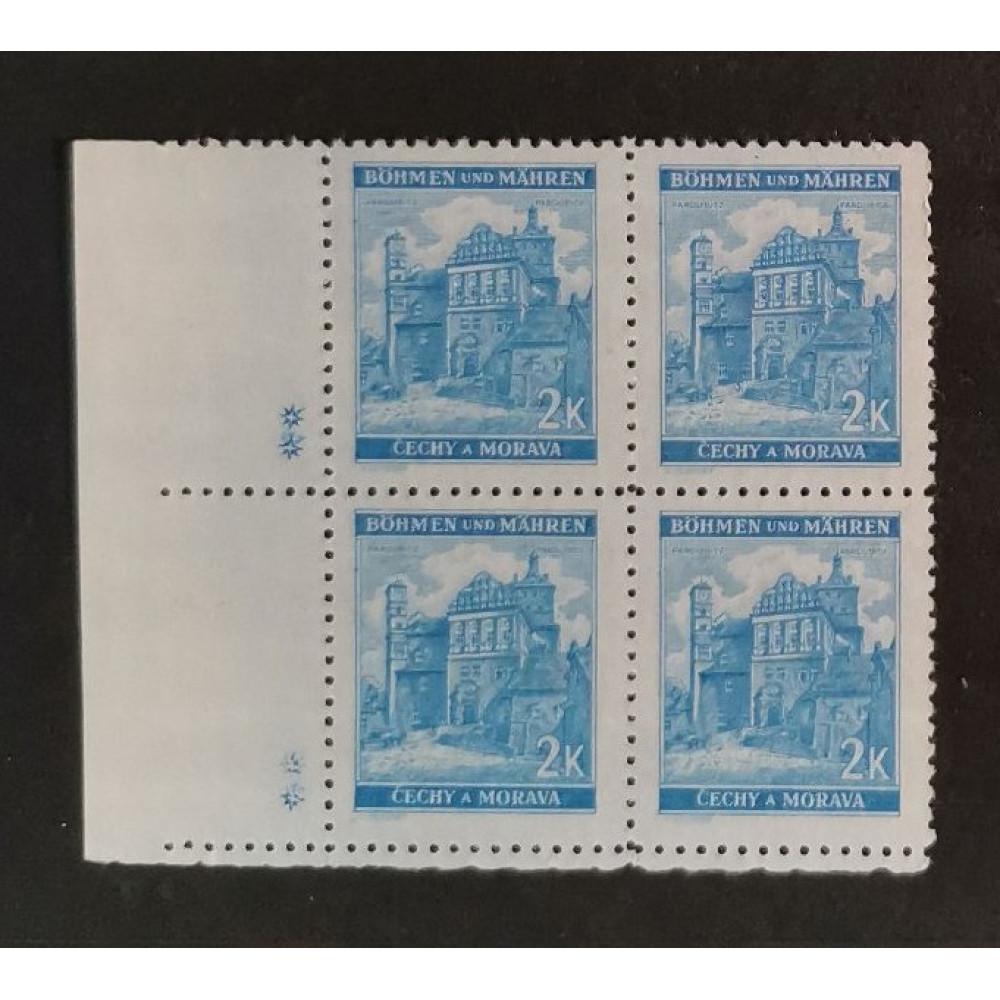 Sello con número de plancha Protectorado de Bohemia y Moravia, 2K, Mi.70, MNH** 