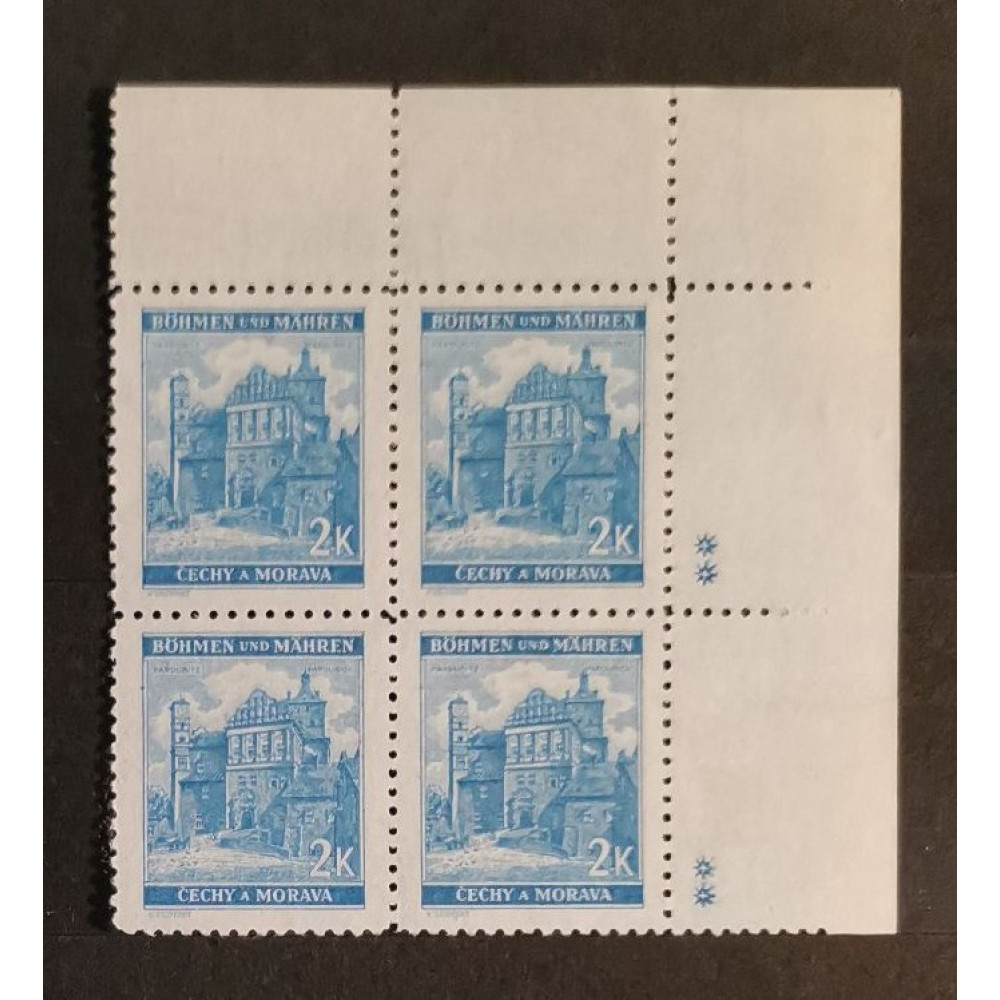 Selo com número de chapa Protetorado da Boêmia e Morávia, 2K, Mi.70, MNH** 